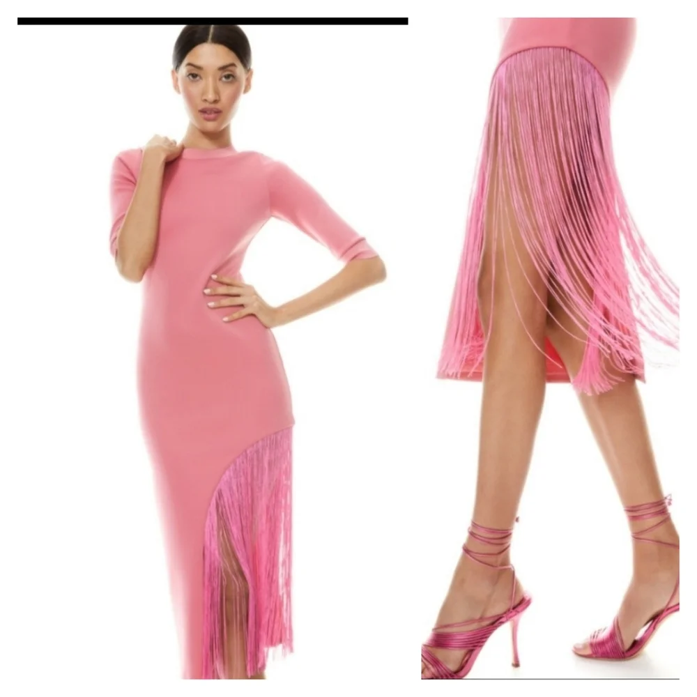 Alice + olivia  fringe midi dress size 6 - Picture 10 of 12